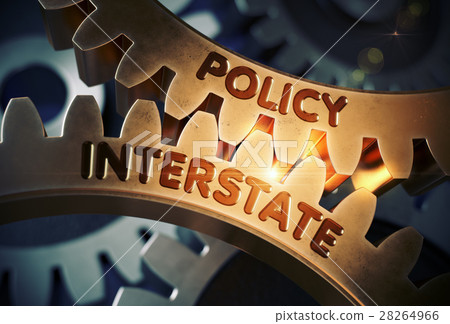 Policy Interstate Concept. Golden Gears. 3D Policy Interstate Concept. Golden Gears. 3D 28264966