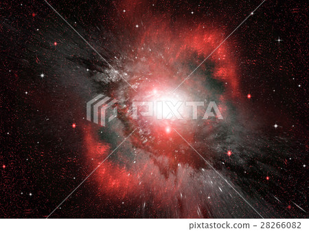 Stars, dust and gas nebula in a far galaxy 28266082