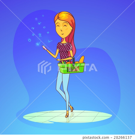 Girl or woman in shop or store, supermarket 28266137
