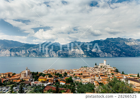 Scenic view of Malcesine on beautiful Garda lake Scenic view of Malcesine on beautiful Garda lake 28266525