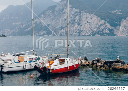 Yachts on beautiful Garda lake, Italy 28266537