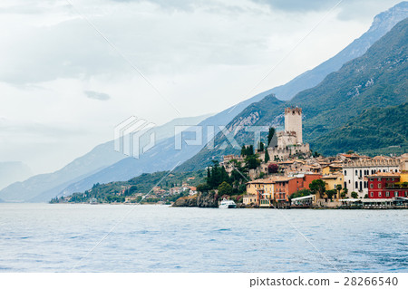 Scenic view of Malcesine on beautiful Garda lake 28266540
