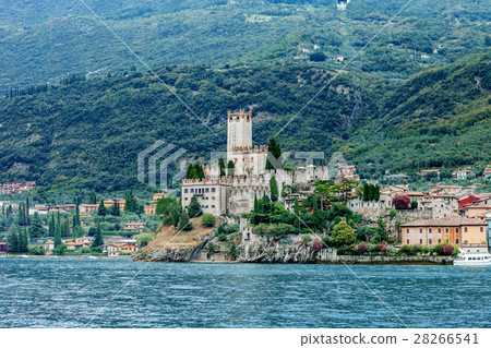 Scenic view of Malcesine on beautiful Garda lake 28266541