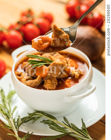 goulash with pieces of meat goulash with pieces of meat 28266680
