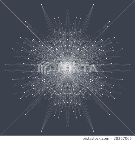 Fractal element with connected lines and dots. Big Fractal element with connected lines and dots. Big 28267065
