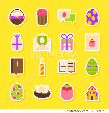 Happy Easter Holiday Stickers 28269142