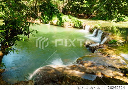 Little tropical waterfall in jungle in thailand Little tropical waterfall in jungle in thailand 28269324