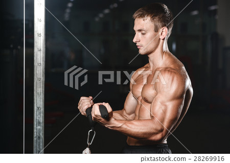 young man train in gym healthcare lifestyle sexy 28269916