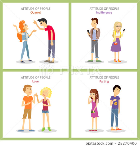 Attitude. Quarrel. Indifference. Love. Parting 28270400