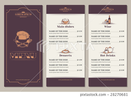 Template for the restaurant menu - Stock Illustration [28270681] - PIXTA