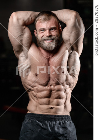 brutal muscular man with beard unshaven fitness model healthcare brutal muscular man with beard unshaven fitness model healthcare 28270876