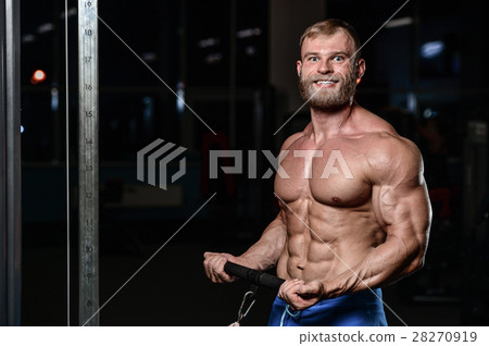 brutal muscular man with beard unshaven fitness model healthcare brutal muscular man with beard unshaven fitness model healthcare 28270919