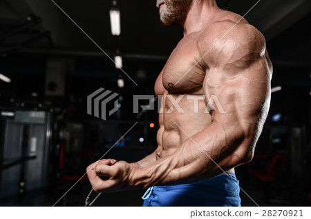 brutal muscular man with beard unshaven fitness model healthcare brutal muscular man with beard unshaven fitness model healthcare 28270921