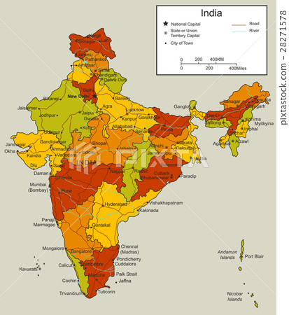 India map with selectable territories. Vector India map with selectable territories. Vector 28271578
