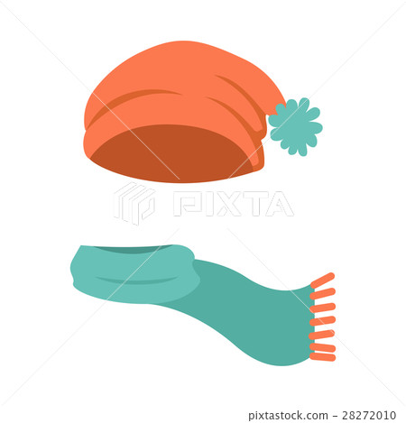 Hat. Modern Winter Orange Headwear and Green Scarf Hat. Modern Winter Orange Headwear and Green Scarf 28272010