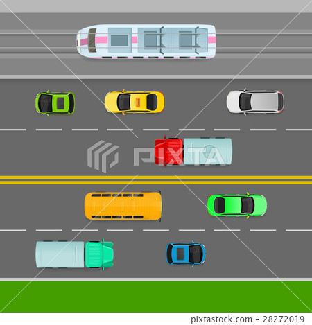 Traffic Flows on Left Side of Road. Two Way Lane. 28272019