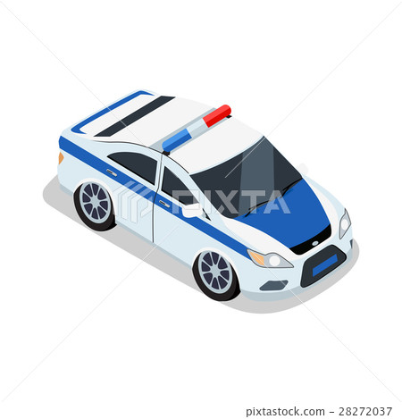 Police Car Illustration in Isometric Projection. - Stock Illustration ...