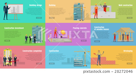 Collection of Banners. Stages of Building House. Collection of Banners. Stages of Building House. 28272046