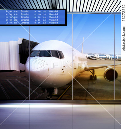 airplane stays at airport airplane stays at airport 28272282