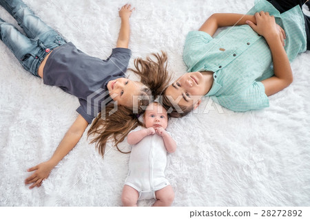 Large family on white background 28272892