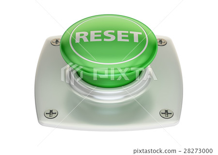 reset green button, 3D rendering 28273000