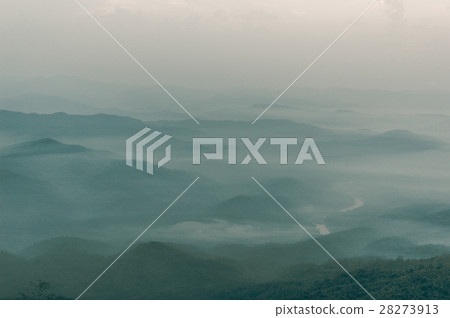 Misty summer mountain hills landscape Misty summer mountain hills landscape 28273913