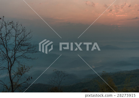Misty summer mountain hills landscape Misty summer mountain hills landscape 28273915
