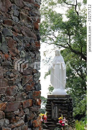 大野教堂牆和瑪麗亞雕像·長崎 28275712