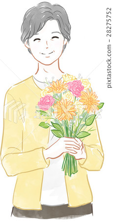 有花的資深婦女 28275752