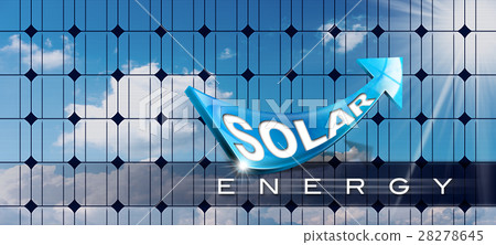Solar Energy - Blue Arrow and Solar Panel Solar Energy - Blue Arrow and Solar Panel 28278645