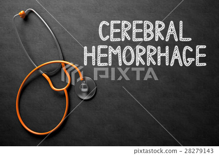 Cerebral Hemorrhage Concept on Chalkboard. 3D Cerebral Hemorrhage Concept on Chalkboard. 3D 28279143
