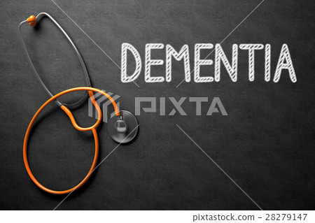 Chalkboard with Dementia Concept. 3D Illustration. Chalkboard with Dementia Concept. 3D Illustration. 28279147