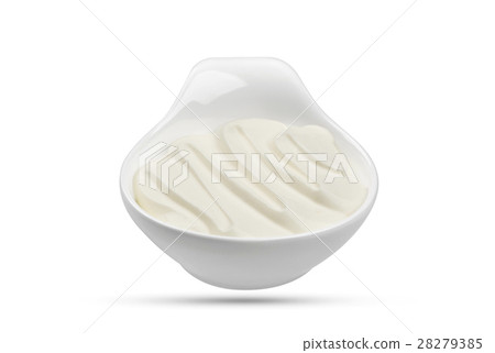 Sour cream isolated on white background Sour cream isolated on white background 28279385