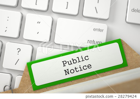 File Card with Inscription Public Notice. 3D. 28279424