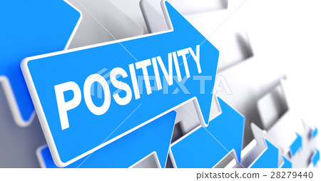Positivity - Inscription on the Blue Pointer. 3D. Positivity - Inscription on the Blue Pointer. 3D. 28279440
