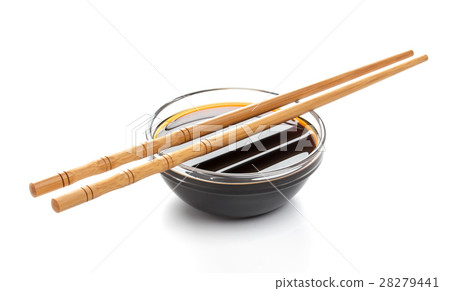 Soy sauce isolated on white background, with 28279441