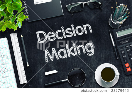 Decision Making Concept on Black Chalkboard. 3D Decision Making Concept on Black Chalkboard. 3D 28279443