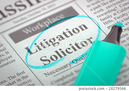 Job Opening Litigation Solicitor. 3D. 28279566
