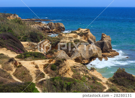 Atlantic rocky coast view (Algarve, Portugal). Atlantic rocky coast view (Algarve, Portugal). 28280131
