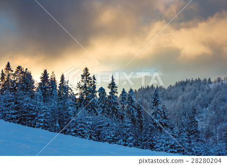 Twilight Winter  Mountains landscape. 28280204