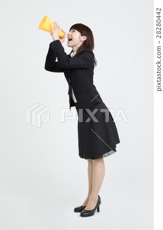 Woman with a megaphone Woman with a megaphone 28280442