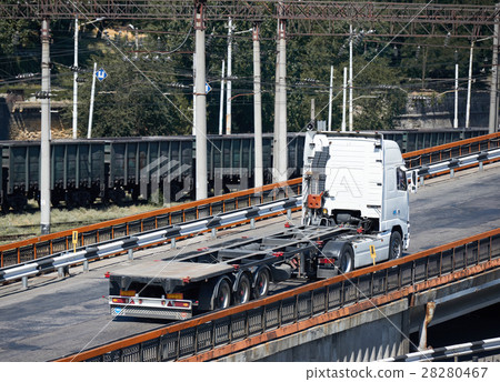 one truck on road,cargo transportation 28280467