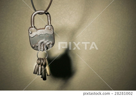 Old vintage padlock on rustic background 28281002