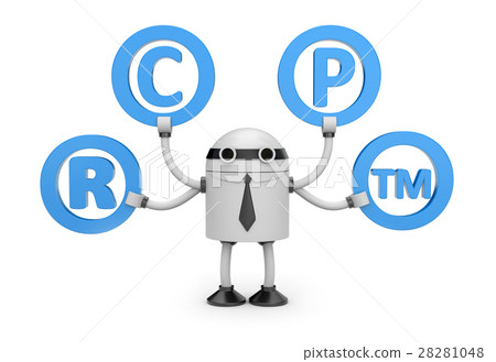 Robot with symbols 28281048