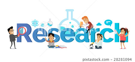 Research Banner. Education Concept. Flat Style. Research Banner. Education Concept. Flat Style. 28281094