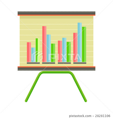 Presentation Screen with Bar Chart Isolated Vector Presentation Screen with Bar Chart Isolated Vector 28281106