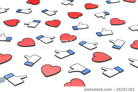 Hearts and thumb's up symbols 28281165