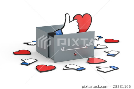 Mailbox with heart and thumb up symbols Mailbox with heart and thumb up symbols 28281166