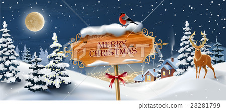Vector background with winter landscape. Vector background with winter landscape. 28281799
