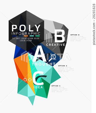 Vector low poly geometric infographics Vector low poly geometric infographics 28281828